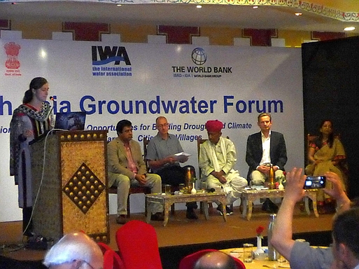 The concluding session with Prof. Sanwar Lal Jat, the Honorable Minister of State, Water Resources, River Development and Ganga Rejuvenation (WRRDGR), Government of India, Dr. Amita Prasad, Additional Secretary, MoEFCC, Government of India, 0and representatives from IWA Ger Bergkamp and Ganesh Pangare and from the World Bank Christina Leb and Bill Young