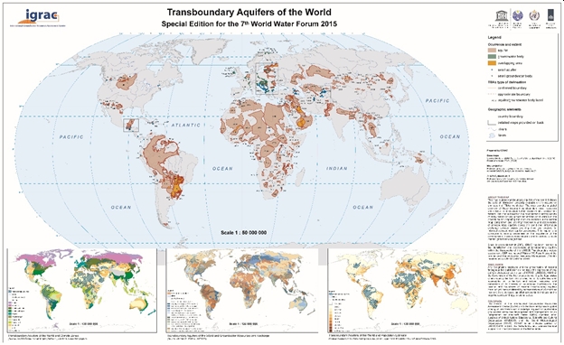 Most recent (2015) global map of transboundary aquifers (Credit: IGRAC and UNESCO-IHP)