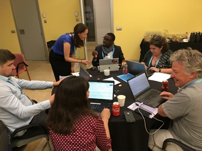 Participants at the Wikipedia edit-a-thon for the Africa Groundwater Atlas during the 46th IAH Congress in Malaga, Spain